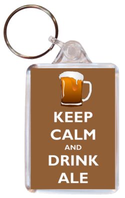 Keep Calm and Drink Ale - Double Sided Large Keyring Key Ring Fob Chain Name Tag Gift Present Souvenir