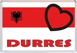 Durres - Love Albania Towns & Cities Flag - Jumbo Fridge Magnet Souvenir Gift Present