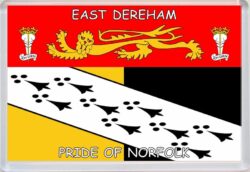 East Dereham - Pride of Norfolk County Flag - Jumbo Fridge Magnet Souvenir Gift