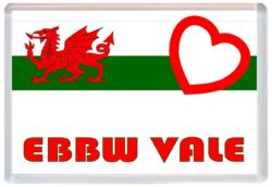 Ebbw Vale - Love Wales/Welsh Towns & Cities Flag - Jumbo Fridge Magnet Souvenir Gift Present