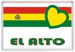 El Alto - Love Bolivia/Bolivian Towns & Cities Flag - Jumbo Fridge Magnet Souvenir Gift Present