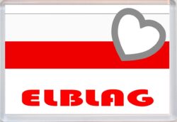 Elblag - Love Poland/Polish Towns & Cities Flag - Jumbo Fridge Magnet Souvenir Gift Present