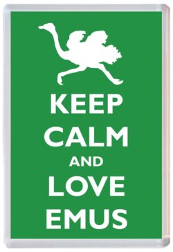 Keep Calm and Love Emus - Jumbo Fridge Magnet Souvenir Gift Present