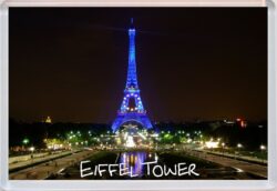 Eiffel Tower - Paris - France - Jumbo Fridge Magnet Souvenir Gift Present Night