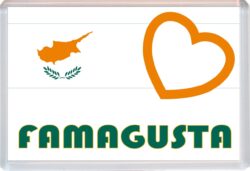 Famagusta - Love Cyprus/Cypriot Towns & Cities Flag - Jumbo Fridge Magnet Souvenir Gift Present