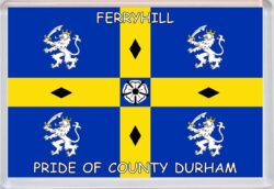 Ferryhill - Pride of County Durham Flag - Jumbo Fridge Magnet Souvenir Gift Present
