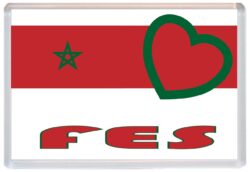 Fes - Love Morocco/Moroccan Towns & Cities Flag - Jumbo Fridge Magnet Souvenir Gift