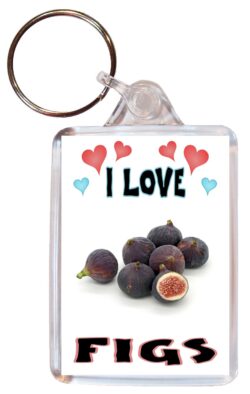 I Love Figs - Double Sided Large Keyring Key Fob Chain Ring Name Tag Gift Present Souvenir