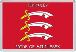 Finchley - Pride of Middlesex County Flag - Jumbo Fridge Magnet Souvenir Gift