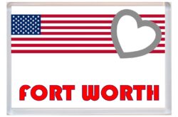 Fort Worth - Love USA/United States of America Towns & Cities Flag - Jumbo Fridge Magnet Souvenir Gift