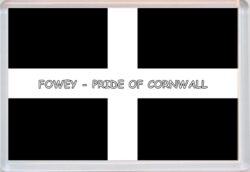 Fowey - Pride of Cornwall County Flag - Jumbo Fridge Magnet Souvenir Gift Present