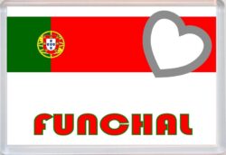 Funchal - Love Portugal/Portuguese Towns & Cities Flag - Jumbo Fridge Magnet Souvenir Gift Present