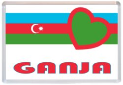 Ganja - Love Azerbaijan Towns & Cities Flag - Jumbo Fridge Magnet Souvenir Gift Present