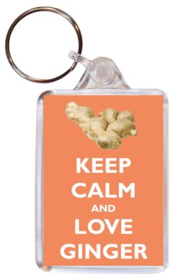 Keep Calm and Love Ginger - Double Sided Large Keyring Key Ring Fob Chain Name Tag Gift Present Souvenir