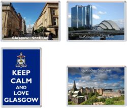 Glasgow - Scotland - 4 PACK - Jumbo Fridge Magnet Souvenir Gift Present