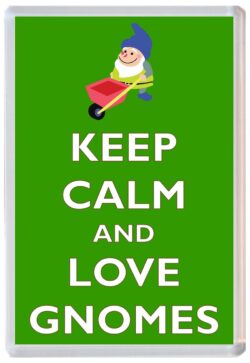 Keep Calm and Love Gnomes - Jumbo Fridge Magnet Souvenir Gift Present