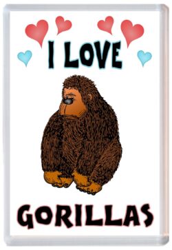 I Love Gorillas - Jumbo Fridge Magnet Souvenir Gift Present