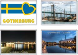 Gothenburg - Sweden - 4 PACK - Jumbo Fridge Magnet Souvenir Gift Present