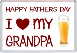 Happy Fathers Day - I Love My Grandpa - Jumbo Fridge Magnet Gift Present