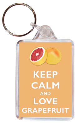 Keep Calm and Love Grapefruit - Double Sided Large Keyring Key Ring Fob Chain Name Tag Gift Present Souvenir