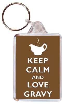 Keep Calm and Love Gravy - Double Sided Large Keyring Key Ring Fob Chain Name Tag Gift Present Souvenir