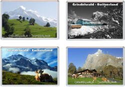 Grindlewald - Switzerland - 4 PACK - Jumbo Fridge Magnet Souvenir Gift Present
