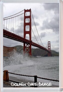Golden Gate Bridge - San Francisco - USA - Jumbo Fridge Magnet Souvenir Gift Present Waves