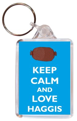 Keep Calm and Love Robert Haggis - Double Sided Large Keyring Key Fob Chain Ring Gift Present Souvenir