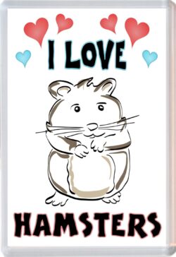 I Love Hamsters - Jumbo Fridge Magnet Souvenir Gift Present