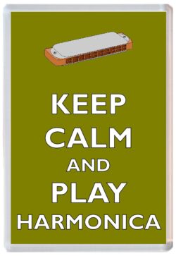Keep Calm and Play Harmonica - Jumbo Fridge Magnet Souvenir Gift Present