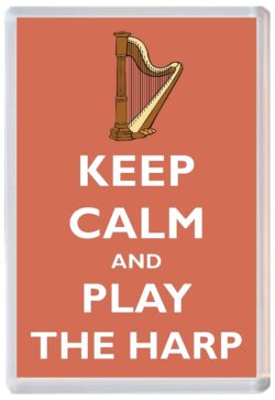 Keep Calm and Play The Harp - Jumbo Fridge Magnet Souvenir Gift Present