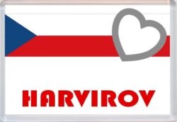 Harvirov - Love Czech Republic Towns & Cities Flag - Jumbo Fridge Magnet Souvenir Gift Present