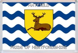 Hatfield - Pride of Hertfordshire County Flag - Jumbo Fridge Magnet Souvenir Gift Present