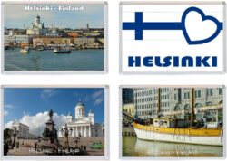 Helsinki - Finland - 4 PACK - Jumbo Fridge Magnet Souvenir Gift Present