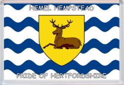 Hemel Hempstead - Pride of Hertfordshire County Flag - Jumbo Fridge Magnet Souvenir Gift Present
