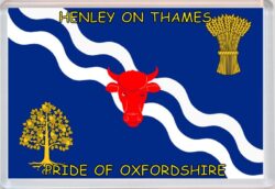 Henley on Thames - Pride of Oxfordshire County Flag - Jumbo Fridge Magnet Souvenir Gift