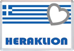 Heraklion - Love Greece/Greek Towns & Cities Flag - Jumbo Fridge Magnet Souvenir Gift Present