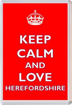 Keep Calm and Love Herefordshire - Jumbo Fridge Magnet Souvenir Gift Present