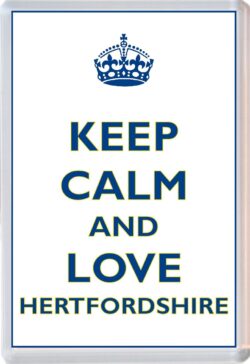 Keep Calm and Love Hertfordshire - Jumbo Fridge Magnet Souvenir Gift Present