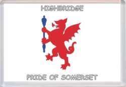 Highbridge - Pride of Somerset County Flag - Jumbo Fridge Magnet Souvenir Gift