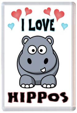 I Love Hippos - Jumbo Fridge Magnet Souvenir Gift Present