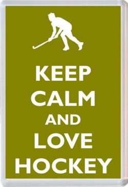 Keep Calm and Love Hockey - Jumbo Fridge Magnet Souvenir Gift Present