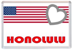 Honolulu - Love USA/United States of America Towns & Cities Flag - Jumbo Fridge Magnet Souvenir Gift