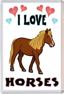I Love Horses - Jumbo Fridge Magnet Souvenir Gift Present