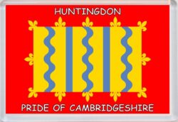 Huntingdon - Pride of Cambridgeshire County Flag - Jumbo Fridge Magnet Souvenir Gift Present