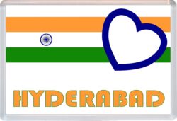 Hyderabad - Love Indian/Indian Towns & Cities Flag - Jumbo Fridge Magnet Souvenir Gift Present