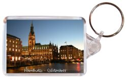 Hamburg - Germany ? Double Sided Large Keyring Key Fob Chain Ring Gift Present Souvenir