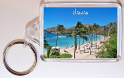 Hawaii - USA - Double Sided Large Keyring Key Fob Chain Ring Gift Present Souvenir