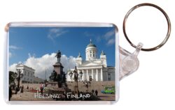 Helsinki - Finland ? Double Sided Large Keyring Key Fob Chain Ring Gift Present Souvenir