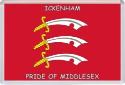 Ickenham - Pride of Middlesex County Flag - Jumbo Fridge Magnet Souvenir Gift